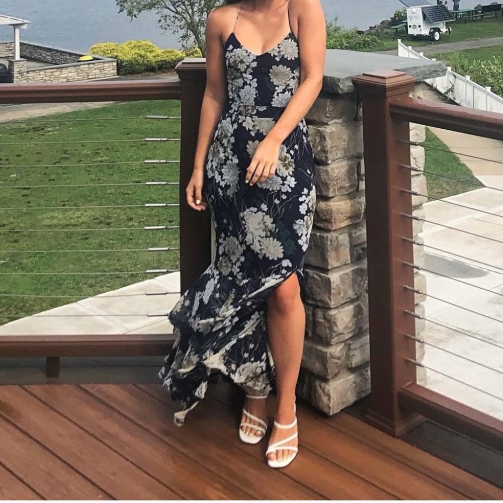 Navy Floral Maxi Dress